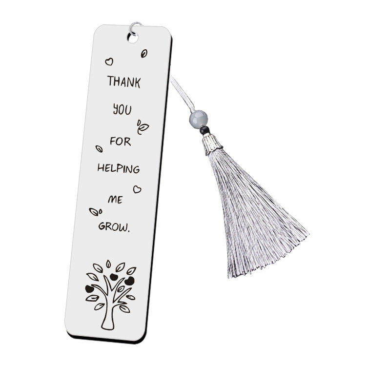 Wholesale Stainless Steel Frosted Bookmark Leaf Tassel Pendant